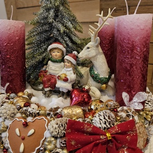 Prémium téli jelenetes adventi asztalidísz - karácsony - karácsonyi lakásdekoráció - ünnepi asztaldekoráció - Meska.hu