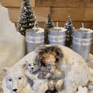 Jegesmedve díszítésű adventi dekoráció - karácsony - karácsonyi lakásdekoráció - ünnepi asztaldekoráció - Meska.hu