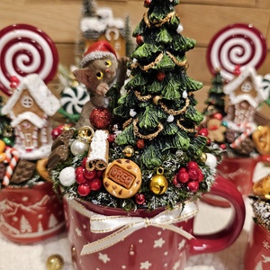 Cicás adventi bögrés dekoráció - Meska.hu