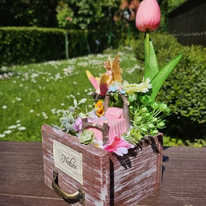 Fióknyi tündérkert tündérrel pillangó háton - otthon & életmód - dekoráció - asztal és polc dekoráció - asztaldísz - Meska.hu