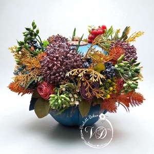 Türkiz beton tök dekoráció - otthon & életmód - dekoráció - halloween - halloweeni tök - Meska.hu