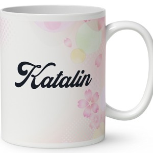 Névvel kérhető - Lufis Húsvéti manólány nyuszival mintás bögre - otthon & életmód - konyhafelszerelés, tálalás - tálalás - bögre & csésze - Meska.hu