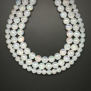 Szelenit aura golyó 8-8,5mm  ékszerkészítő alapanyag (füzér), Kellékek & szerszámok, Ásvány alapanyag, Ásványfüzér, , MESKA