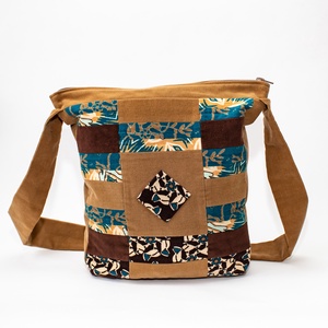 Türkiz - homok táska, Táska & Tok, Kézitáska & válltáska, Válltáska, Patchwork, foltvarrás, Újrahasznosított alapanyagból készült termékek, MESKA