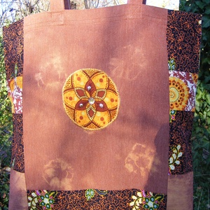 Barna batik vászontáska - táska & tok - bevásárlás & shopper táska - shopper, textiltáska, szatyor - Meska.hu