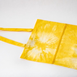 Sárga batikolt vászontáska, Táska & Tok, Bevásárlás & Shopper táska, Shopper, textiltáska, szatyor, , MESKA