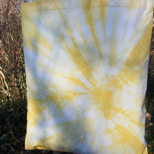 Sárga batikolt vászontáska - táska & tok - bevásárlás & shopper táska - shopper, textiltáska, szatyor - Meska.hu