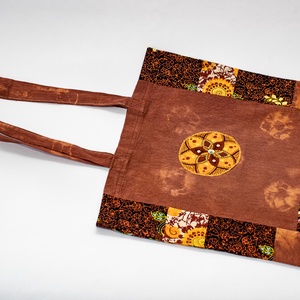 Barna batik vászontáska - táska & tok - bevásárlás & shopper táska - shopper, textiltáska, szatyor - Meska.hu