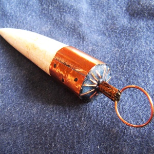 Jaguár-fog medál, nyakék, valódi kőből, rézből, pók mintával. Kézzel készült, egyedi darab. - ékszer - nyaklánc - medál - Meska.hu