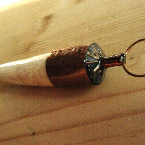 Agyar alakú medál, nyakék valódi kőből, rézből, pók / bogár mintával. Kézzel készült, egyedi darab. e13 - ékszer - nyaklánc - medál - Meska.hu