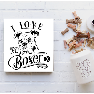I love my Boxer 20x20 cm - otthon & életmód - dekoráció - Meska.hu