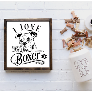 I love my Boxer 20x20 cm - otthon & életmód - dekoráció - Meska.hu