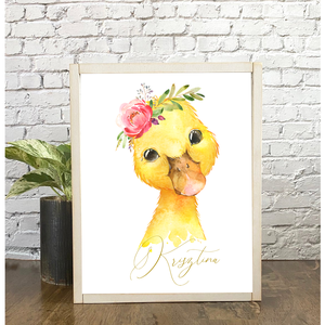 Kiskacsa vagy Kisló 30x20 cm fa tábla baba/gyerekszobába, Művészet, Grafika & Illusztráció, Festett tárgyak, Famegmunkálás, MESKA