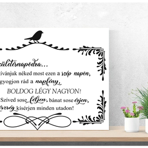 Születésnapodra - madaras 30x20 cm fa tábla - otthon & életmód - dekoráció - Meska.hu