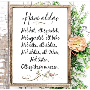 Házi áldás kálás vagy rózsás 40x30 cm fa tábla  - otthon & életmód - vallás - házi áldás - Meska.hu