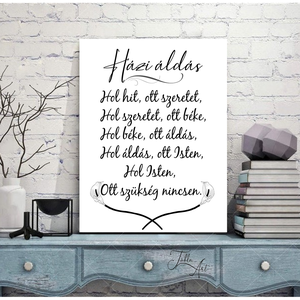 Házi áldás kálás vagy rózsás 40x30 cm fa tábla  - otthon & életmód - vallás - házi áldás - Meska.hu