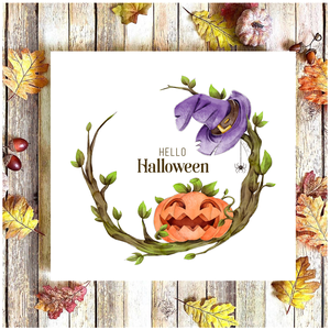 Hello Halloween 20x20 cm fa tábla - otthon & életmód - dekoráció - Meska.hu