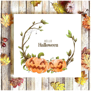 Hello Halloween 20x20 cm fa tábla - otthon & életmód - dekoráció - Meska.hu
