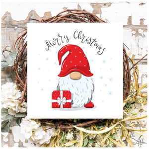 Merry Christmas manó 20x20 cm fa tábla - karácsony - karácsonyi lakásdekoráció - Meska.hu