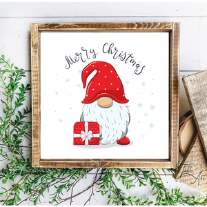 Merry Christmas manó 20x20 cm fa tábla - karácsony - karácsonyi lakásdekoráció - Meska.hu