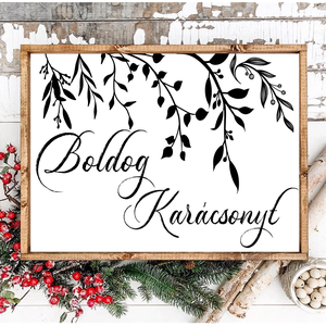Boldog karácsonyt 40x30 cm fa tábla - karácsony - karácsonyi lakásdekoráció - Meska.hu