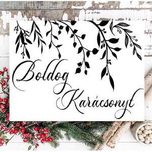 Boldog karácsonyt 40x30 cm fa tábla - karácsony - karácsonyi lakásdekoráció - Meska.hu