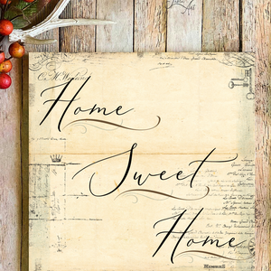 Home sweet home vintage háttérrel 30 cm fa tábla - otthon & életmód - dekoráció - Meska.hu