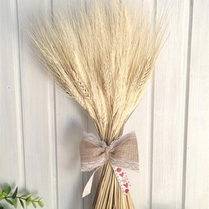 Száraz virág csokor: búza kalász 47 cm magas, natúr és szíves+madaras szalaggal - otthon & életmód - dekoráció - Meska.hu