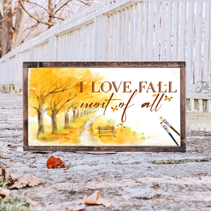 I love fall most of all 40x20 cm őszi fa tábla - otthon & életmód - dekoráció - Meska.hu