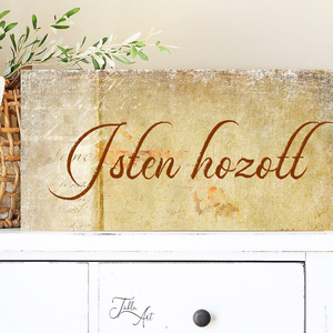 Isten hozott 40x20 cm fa tábla vagy vászonkép különböző méretben, Otthon & Életmód, Dekoráció, Kép & Falikép, Táblakép, Famegmunkálás, Festett tárgyak, MESKA