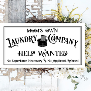 Mom's own Laundry Company vászonkép különböző méretben, fürdőszoba dekoráció, Otthon & Lakás, Dekoráció, Kép & Falikép, Táblakép, Festett tárgyak, MESKA