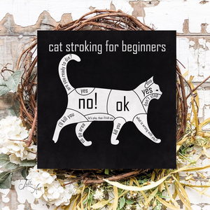 Cat stroking for beginners vászonkép különböző méretben, Otthon & Lakás, Dekoráció, Kép & Falikép, Táblakép, Festett tárgyak, Meska