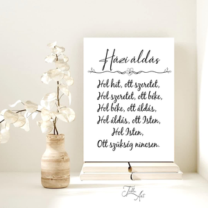 Házi áldás 40x30 cm, 30x18,5 cm fa tábla - otthon & életmód - vallás - házi áldás - Meska.hu
