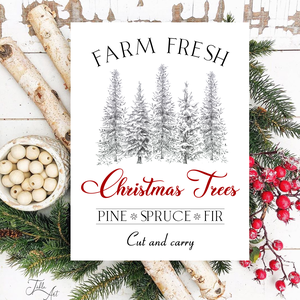 Farm fresh Christmas trees 40x30 cm karácsonyi fa tábla - Meska.hu