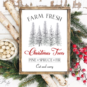 Farm fresh Christmas trees 40x30 cm karácsonyi fa tábla - otthon & életmód - dekoráció - kép & falikép - táblakép - Meska.hu