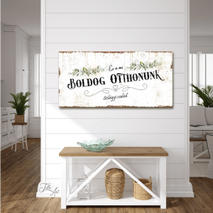 Ez a mi boldog otthonunk - fehér virág 40x20 cm fa tábla vagy vászonkép különböző méretben - otthon & életmód - dekoráció - kép & falikép - táblakép - Meska.hu