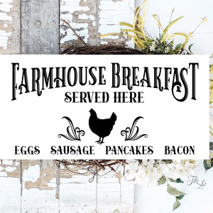 Farmhouse Breakfast 40x20 cm fa tábla vagy vászonkép többféle méretben, húsvét, tavasz - Meska.hu