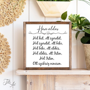 Házi áldás 20x20 cm fa tábla - otthon & életmód - dekoráció - kép & falikép - táblakép - Meska.hu