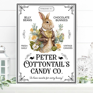 We have sweets for every bunny (Péter nyuszi) 40x30 cm fa tábla vagy vászonkép különböző méretben, tavasz, húsvét - otthon & életmód - dekoráció - kép & falikép - táblakép - Meska.hu