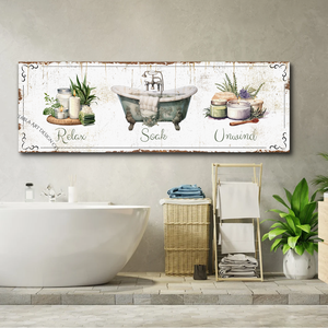 Relax Soak Unwind vászonkép 60x20 cm vagy 90x30 cm méretben - otthon & életmód - dekoráció - kép & falikép - táblakép - Meska.hu