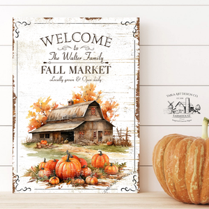 Welcome to the Fall Market - rozsdás hatású - családnévvel - vászonkép különböző méretben, Otthon & Lakás, Dekoráció, Kép & Falikép, Táblakép, , Meska