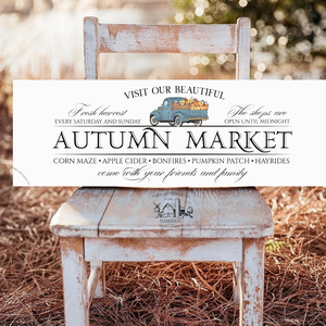Autumn Market - Kék autó - őszi vászonkép különböző méretben - otthon & életmód - dekoráció - kép & falikép - táblakép - Meska.hu