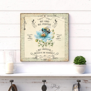 Bee kind, bee positive  - vászonkép különböző méretben - otthon & életmód - dekoráció - kép & falikép - táblakép - Meska.hu