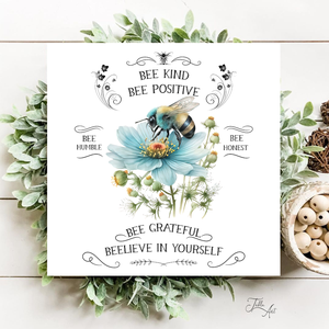 Bee kind, bee positive  - vászonkép különböző méretben, Otthon & Életmód, Dekoráció, Kép & Falikép, Táblakép, , MESKA