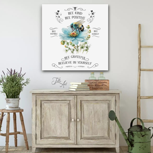 Bee kind, bee positive  - vászonkép különböző méretben - otthon & életmód - dekoráció - kép & falikép - táblakép - Meska.hu