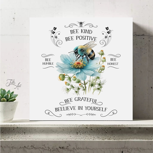 Bee kind, bee positive  - vászonkép különböző méretben - otthon & életmód - dekoráció - kép & falikép - táblakép - Meska.hu