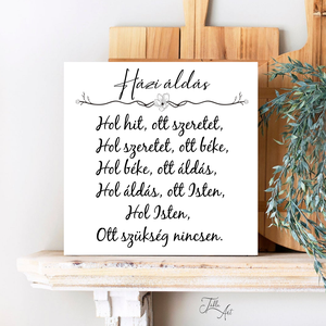 Házi áldás - vászonkép különböző méretben, Otthon & Életmód, Dekoráció, Kép & Falikép, Táblakép, , MESKA