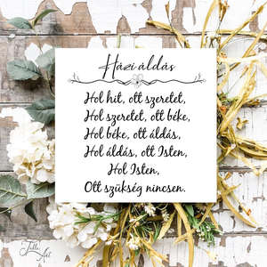 Házi áldás - vászonkép különböző méretben - otthon & életmód - dekoráció - kép & falikép - táblakép - Meska.hu