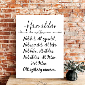 Házi áldás - vászonkép különböző méretben, Otthon & Életmód, Dekoráció, Kép & Falikép, Táblakép, , MESKA