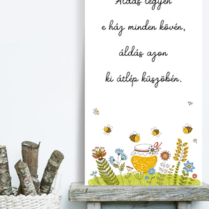 Áldás legyen e ház minden kövén - vászonkép különböző méretben - otthon & életmód - dekoráció - kép & falikép - táblakép - Meska.hu